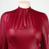 Plus Size Sexy Backless Long Sleeve Romper NY-2303