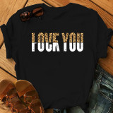Letter Print O Neck Casual T Shirt BDF-6007
