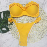 Sexy Pleated Bandeau Bikini Two Piece Sets CASF-8753