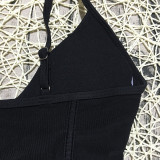 Black Mesh Sexy Bikini One Piece Swimsuit CASF-8763