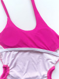 Solid Sexy Bikini One-Piece Swimsuit CASF-6193
