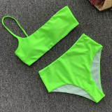 Solid Sexy High Waist Bikini Two Piece Sets CASF-8934