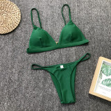 Sexy Solid Color Bikinis Swimsuit Two Piece Set CSYZ-1760