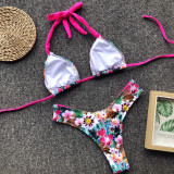Print Halter Neck Bikini Swimsuit Sexy Two Piece Set CSYZ-1950