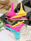 Contrast Color Bandage Bikini Two Piece Sets CASF-6124