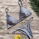 Sexy Solid Color Bikinis Swimsuit Two Piece Set CSYZ-1760