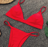 Sexy Solid Color Bikinis Swimsuit Two Piece Set CSYZ-1760