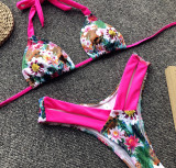 Print Halter Neck Bikini Swimsuit Sexy Two Piece Set CSYZ-1950