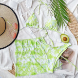 Tie-Dye Summer Swimsuit Sexy Beach Bikini Three Piece Set CSYZ-B171