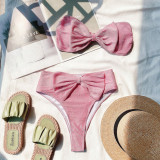 Solid Color Glitter Bikini Swimsuit Two Piece Set CSYZ-B138