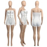 Solid Sexy Strapless Bandage Romper GLF-10082