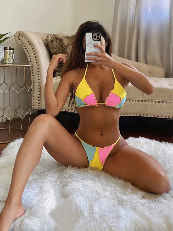 Sexy Splice Swimsuit Two Piece Sets CSYZ-B533K