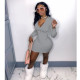 Solid Long Sleeve Zipper Slim Mini Dress GCNF-3337