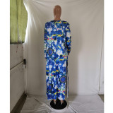 Sexy Printed Bandeau Bikinis With Long Cloak 3 Piece Sets GCNF-0118