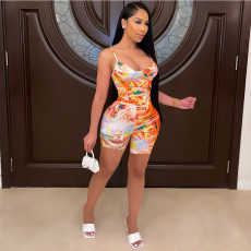 Sexy Printed Vest Top And Shorts 2 Piece Sets GCNF-0119
