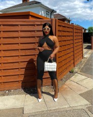 Sexy Wrap Chest Step Foot Pants Two Piece Sets NIK-278