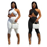 Sexy Wrap Chest Step Foot Pants Two Piece Sets NIK-278
