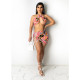 Sexy Backless Print Lace-Up Skirt Suit GDYF-6651