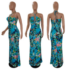 Print Halter Sexy Maxi Dress GDYF-6671