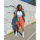 Casual Plaid Irregular Skirt ASL-6556