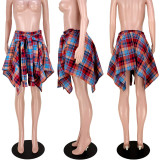 Casual Plaid Irregular Skirt ASL-6556