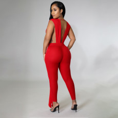 Sexy Deep V Neck Sleeveless Jumpsuit YNSF-1698