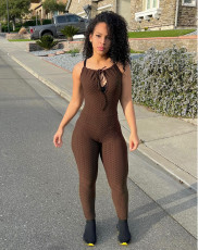 Solid Sexy Sling Tight Jumpsuit YM-9311