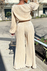 Casual Long Sleeve Loose Two Piece Pants Set MK-3077
