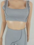 Solid Tank Top And Pants Slim Two Piece Sets FENF-214