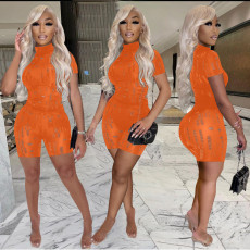 Sexy Hole Short Sleeve Two Piece Sets AL-276