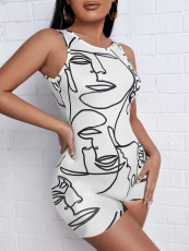 Sexy Printed Sleeveless Romper BGN-233