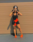 Solid Sexy Halter Backless Tight Romper WSM-5302