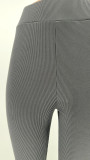 Solid Mid-Waist Flared Pants WSYF-5926