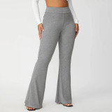 Solid Mid-Waist Flared Pants WSYF-5926