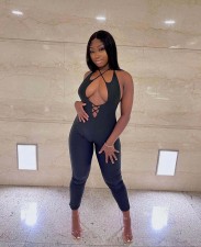 Sexy Halter Hollow Out Jumpsuit NIK-283
