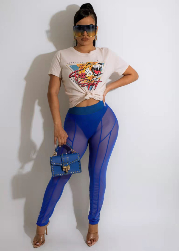Sexy Mesh See Through Tight Pants (Without Top) FENF-218