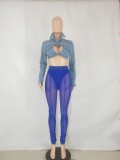 Sexy Mesh See Through Tight Pants (Without Top) FENF-218
