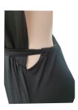 Solid Sexy Halter Backless Split Leg Jumpsuit MEM-88426