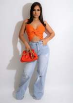 Sexy Solid Knotted Cami Top ML-7469