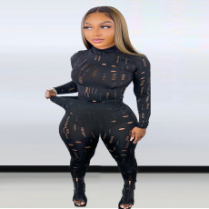 Plus Size Black Hole Long Sleeve 2 Piece Sets LSD-82014Plus