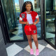 Plus Size Casual Baseball Jacket And Shorts 2 Piece Sets WSYF-5927