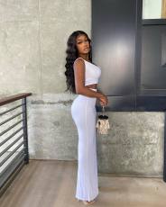 Solid One Shoulder Irregular Long Skirt 2 Piece Sets WSM-5306