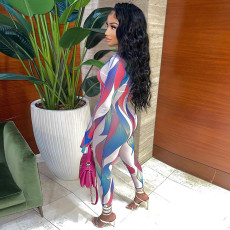 Fashion Sexy Print Hollow Bandage Jumpsuit WMEF-20780