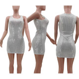 Sexy Sequin Sleeveless Mini Dress TK-6223