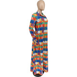 Plus Size Fashion Casual Printed Long Sleeve Shirts WMEF-20786