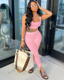 Sexy Solid Backless Sleeveless 2 Piece Pant Sets JPF-1037