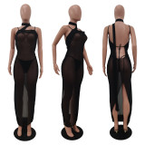Sexy Seaside Backless Long Dress+Thong 2 Piece Sets AL-275