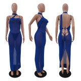 Sexy Seaside Backless Long Dress+Thong 2 Piece Sets AL-275