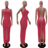 Sexy Seaside Backless Long Dress+Thong 2 Piece Sets AL-275