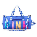 PINK Letter Laser Sequin Fitness Gym Travel Bags GBRF-92Laser